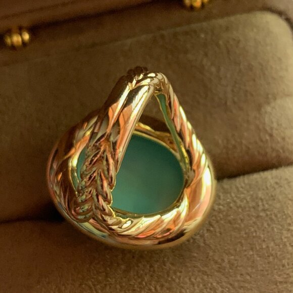 David YurmAlbion® Oval Ring in 18K Yellow Gold with Turquoise and Diamonds - Picture 11 of 11